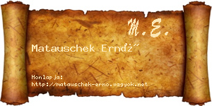Matauschek Ernő névjegykártya